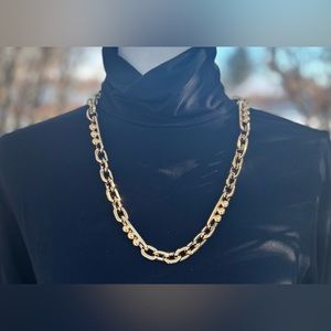 SOLD PRADA Ball & Chain Collar Necklace Gold Toned Chunky Chic 20” Authentic NWT